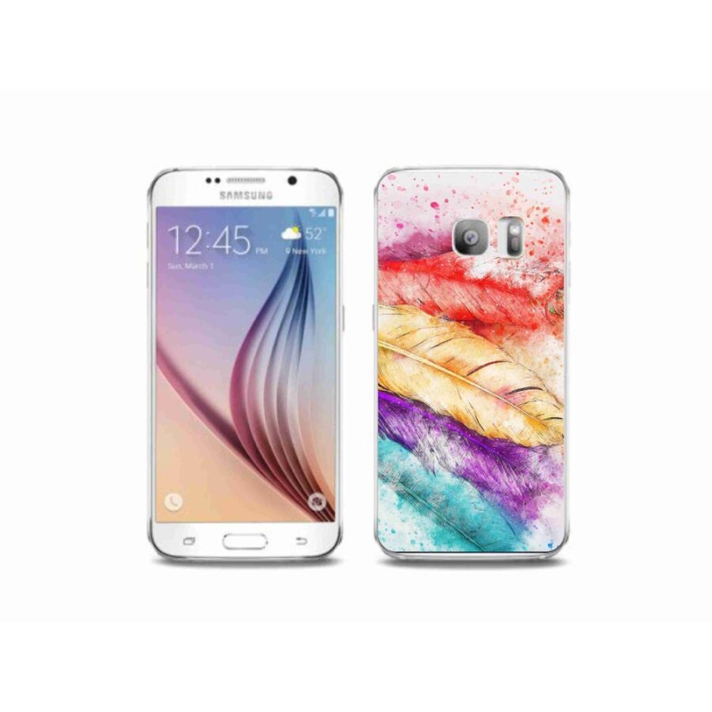 Zselés borítás mmCase Samsung Galaxy S6 Edge készülékhez - színes tollak