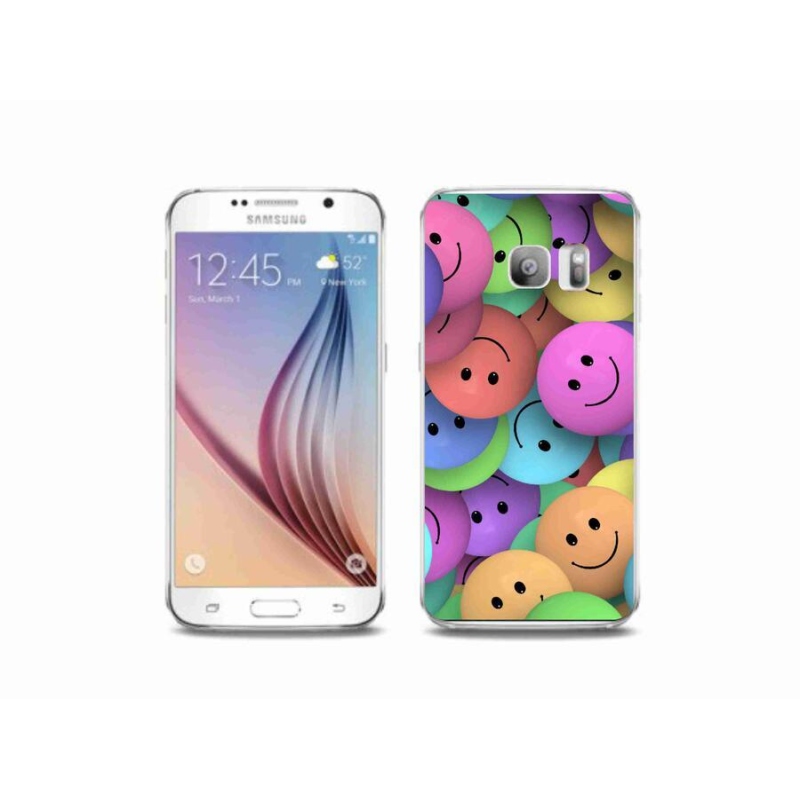 Gél borító mmCase a mobiltelefonon Samsung Galaxy S6 Edge - színes smiley-k