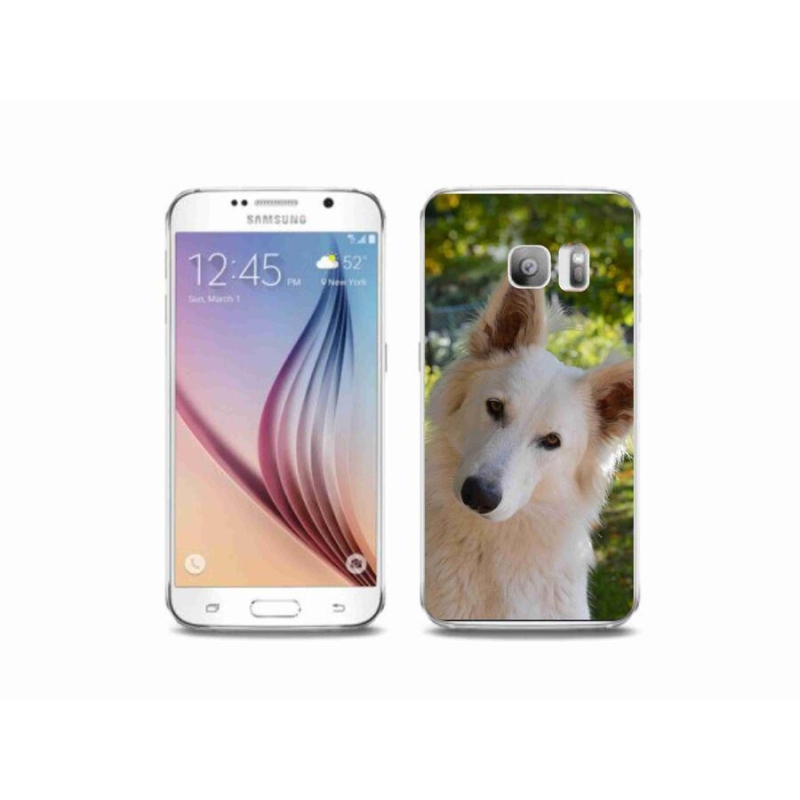 Zselés borítás mmCase Samsung Galaxy S6 Edge - fehér Svájci juhász 1