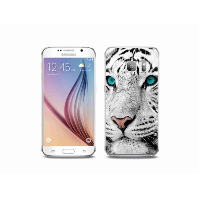 Zselés borítás mmCase Samsung Galaxy S6 Edge készülékhez - fehér tigris
