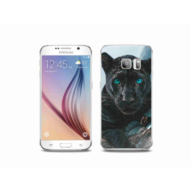 Zselés borítás mmCase Samsung Galaxy S6 Edge készülékhez - fekete párduc