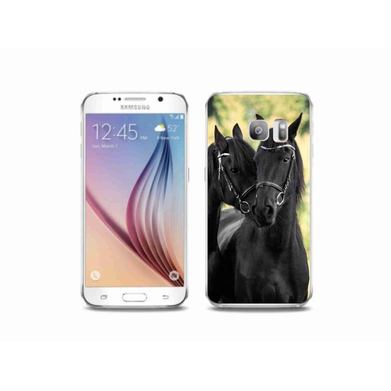 Gél borítás mmCase Samsung Galaxy S6 Edge készülékhez - két fekete ló