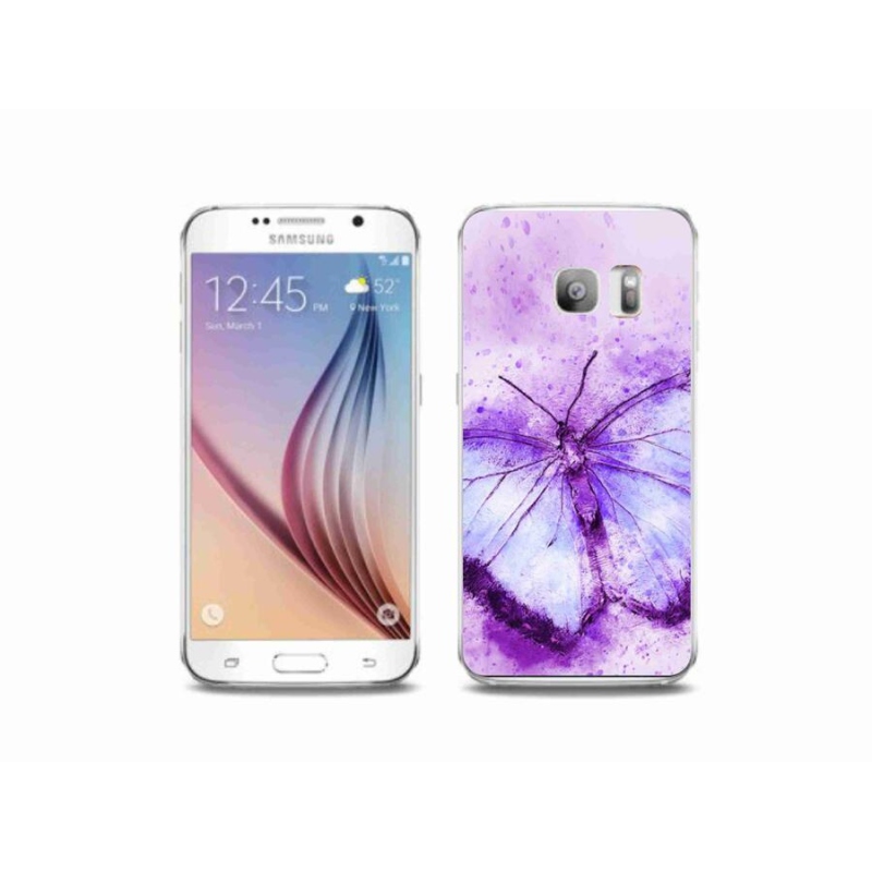 Gél védőhuzat mmCase Samsung Galaxy S6 Edge készülékhez - lila pillangó