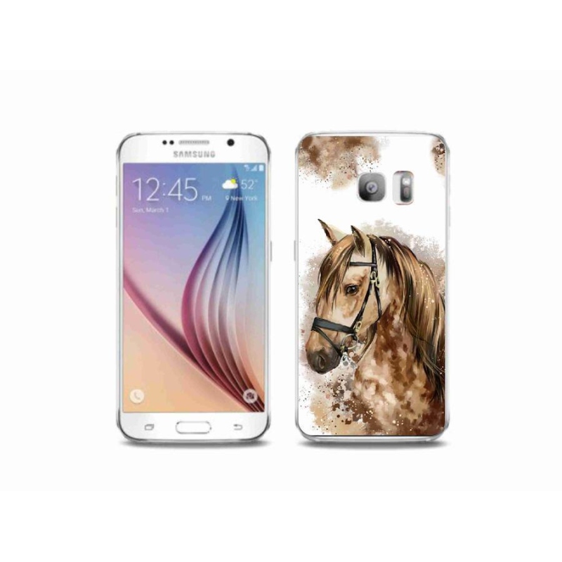 Zselés borítás mmCase Samsung Galaxy S6 Edge készülékhez - barna rajzfilm ló