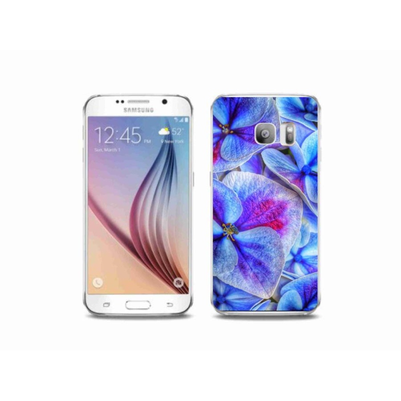Gél védőhuzat mmCase Samsung Galaxy S6 Edge készülékhez - kék virágok 1