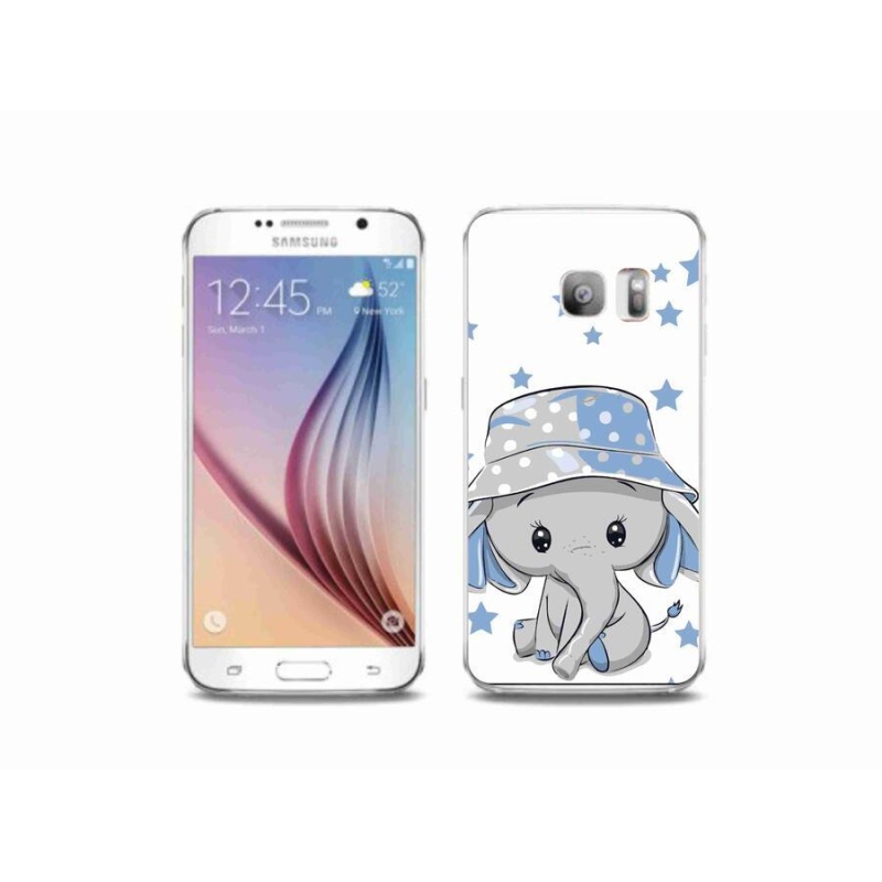 Zselés borítás mmCase Samsung Galaxy S6 Edge készülékhez - kék elefánt