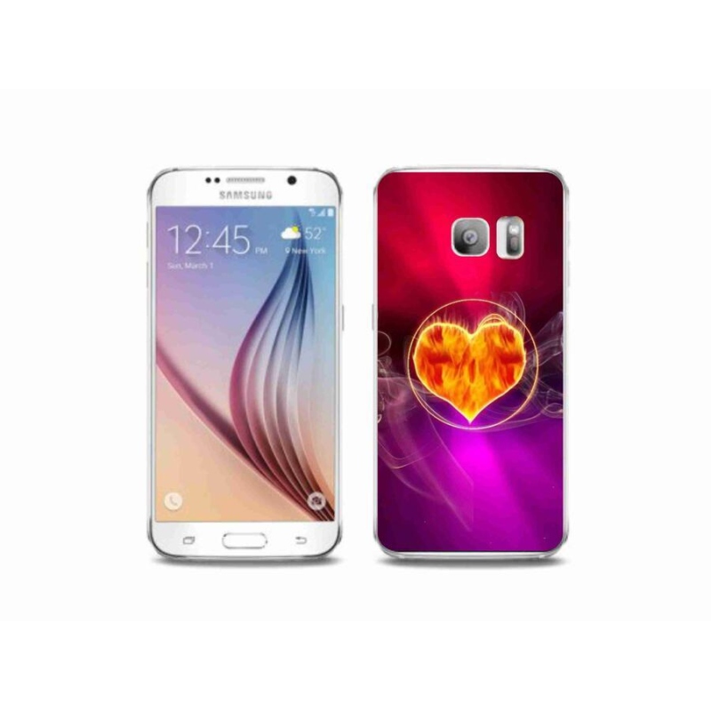 Gél borítás mmCase mobiltelefonhoz Samsung Galaxy S6 Edge - tüzes szív
