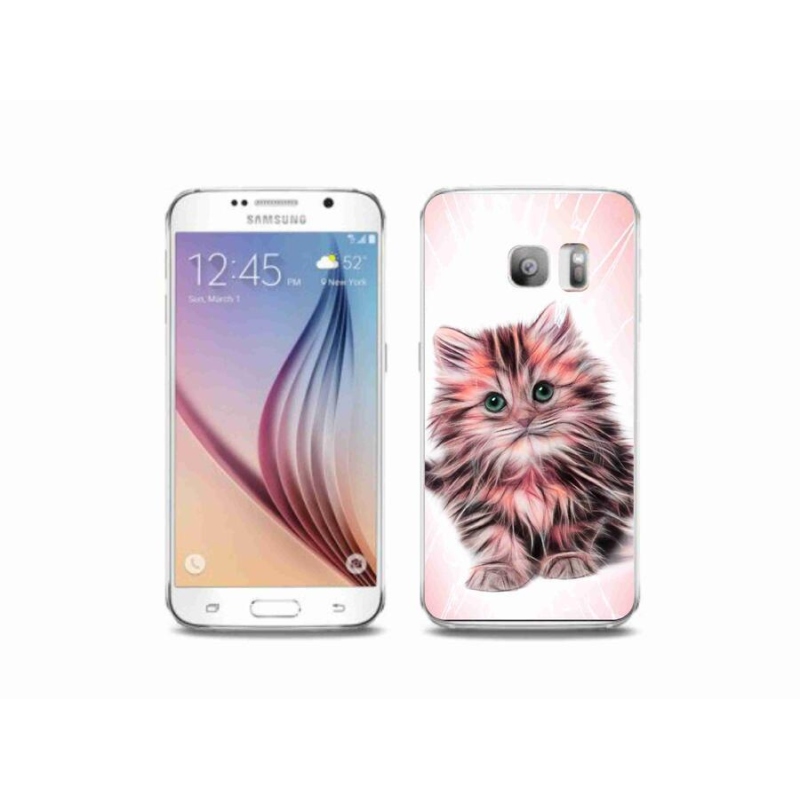 Gél borítás mmCase Samsung Galaxy S6 Edge készülékhez - aranyos cica