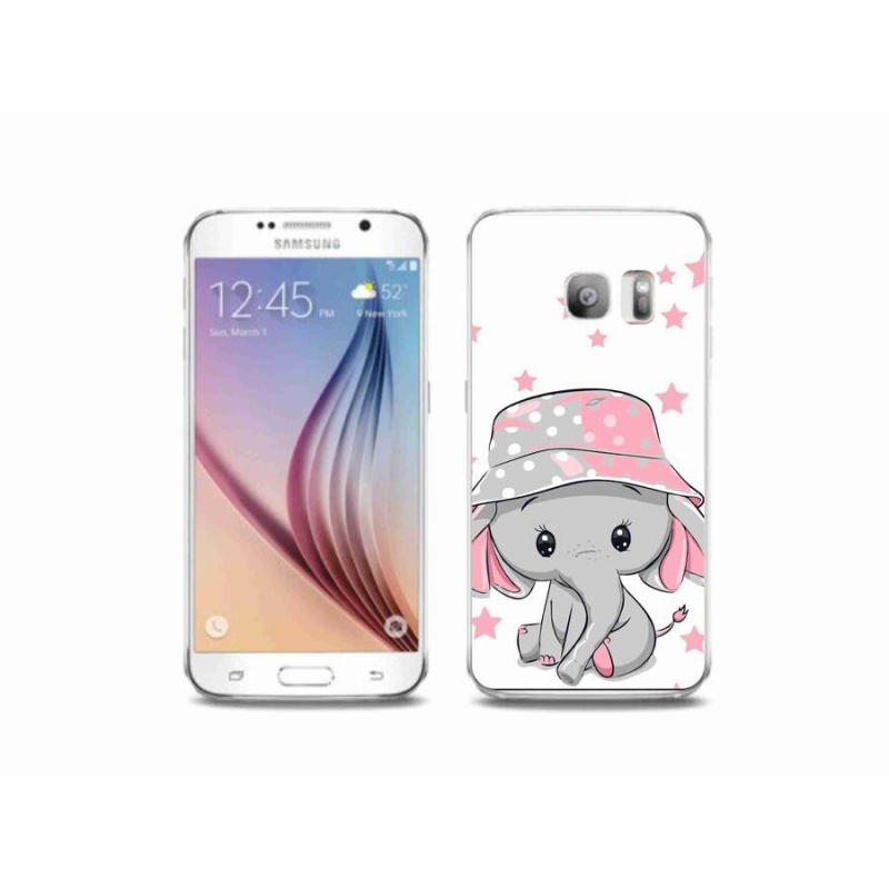 Zselés borítás mmCase Samsung Galaxy S6 Edge készülékhez - rózsaszín elefánt