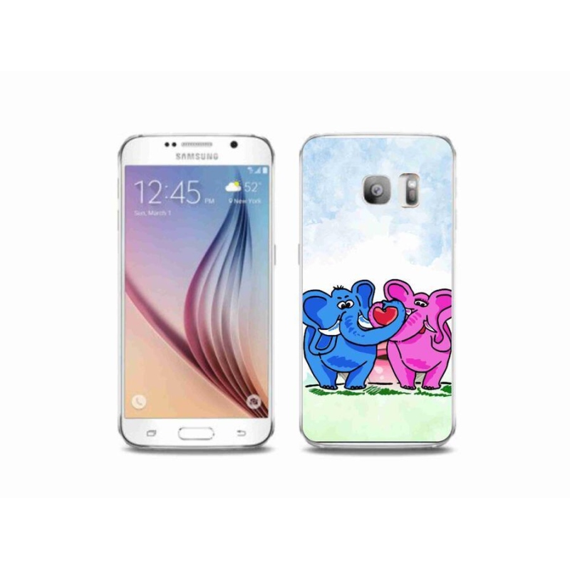 Gél borítás mmCase mobil Samsung Galaxy S6 Edge - szerelmes elefántok