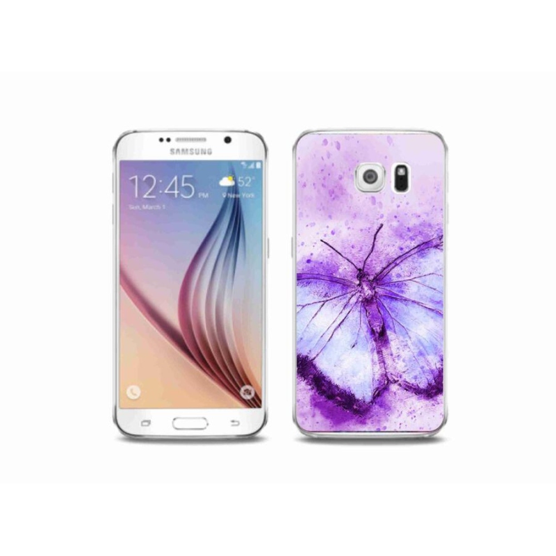 Gél védőhuzat mmCase Samsung Galaxy S6 készülékhez - lila pillangó
