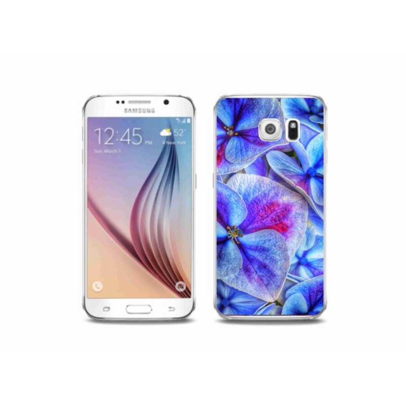 Gél védőhuzat mmCase Samsung Galaxy S6 készülékhez - kék virágok 1
