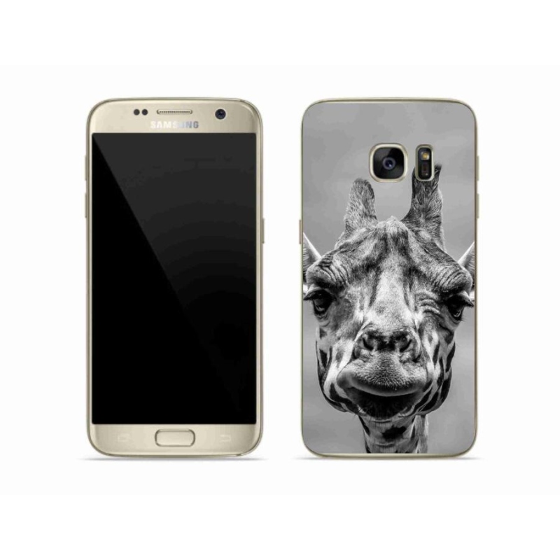Zselés borítás mmCase Samsung Galaxy S7 készülékhez - fekete-fehér zsiráf