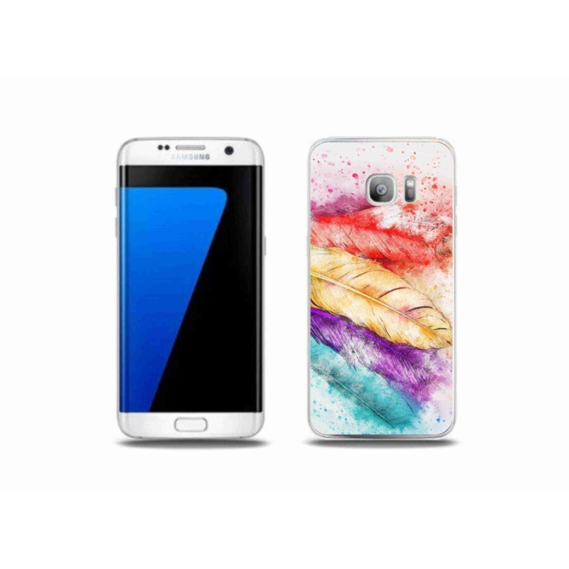 Zselés borítás mmCase Samsung Galaxy S7 Edge készülékhez - színes tollak