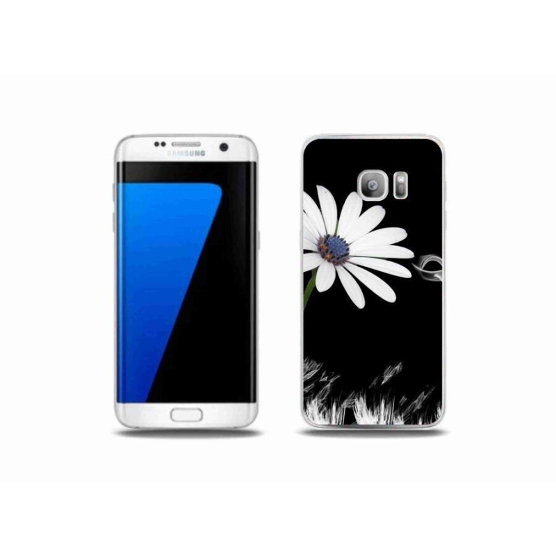 Gél védőhuzat mmCase Samsung Galaxy S7 Edge készülékhez - fehér virág