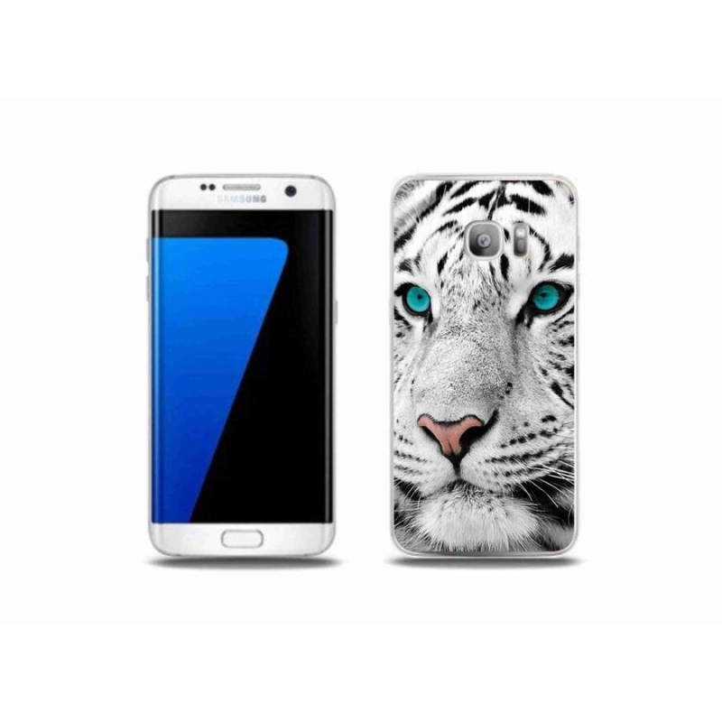 Zselés borítás mmCase Samsung Galaxy S7 Edge készülékhez - fehér tigris