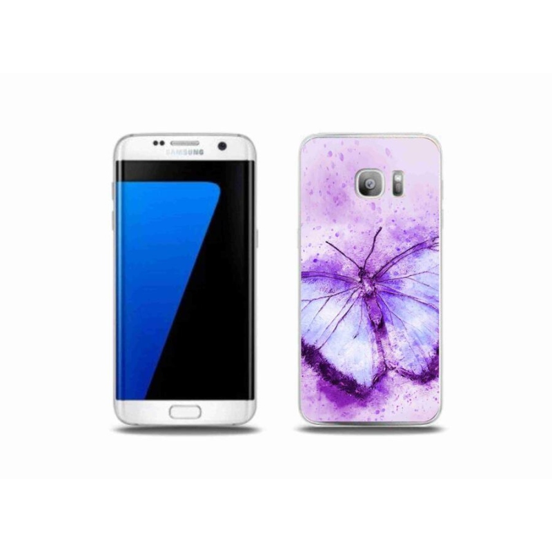 Zselés borítás mmCase Samsung Galaxy S7 Edge készülékhez - lila pillangó