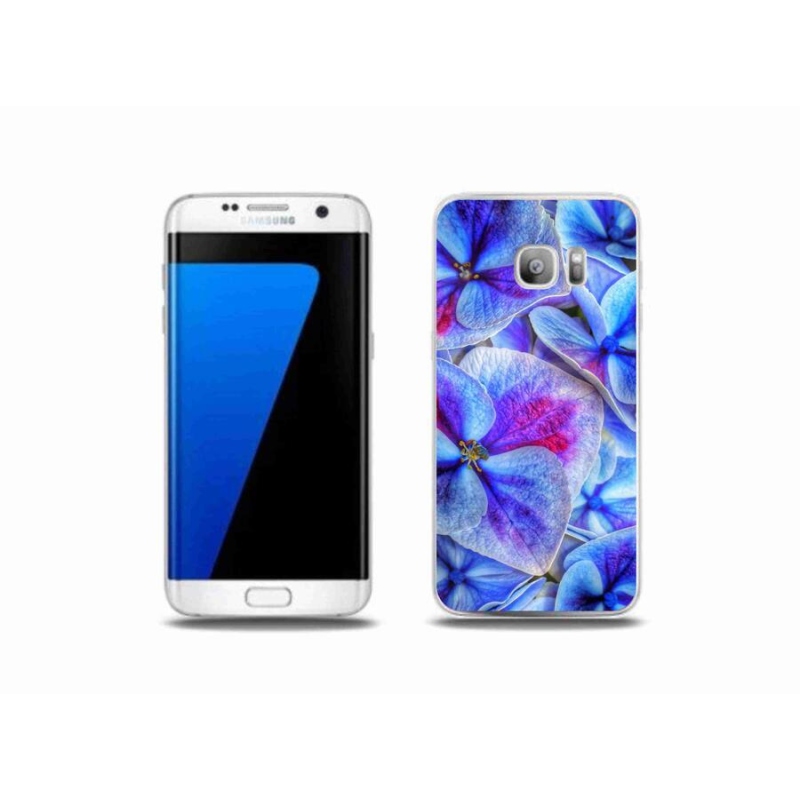 Gél védőhuzat mmCase Samsung Galaxy S7 Edge készülékhez - kék virágok 1