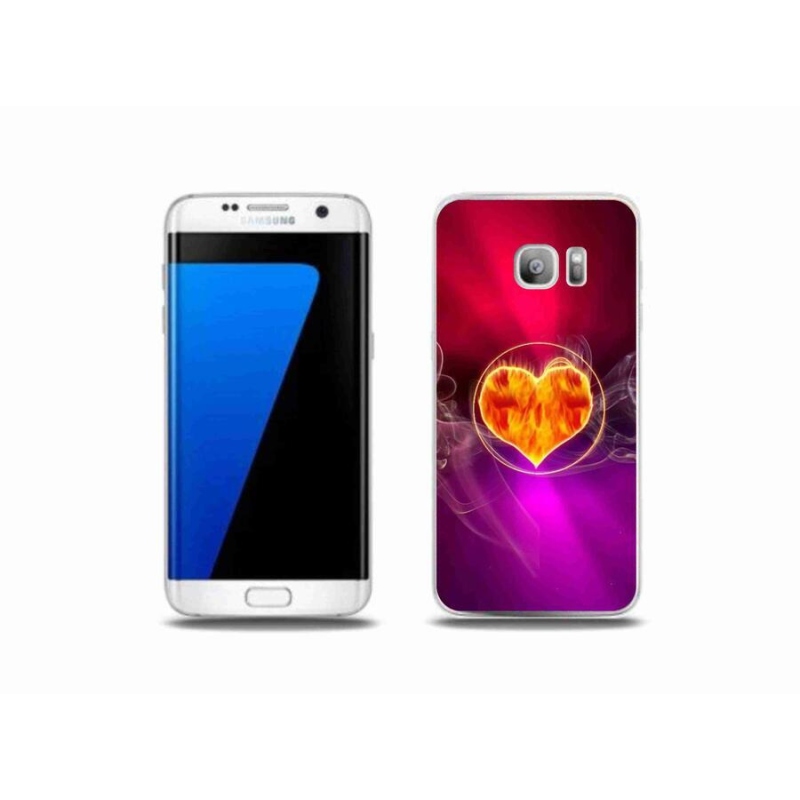 Gél borítás mmCase Samsung Galaxy S7 Edge készülékhez - tűz szív