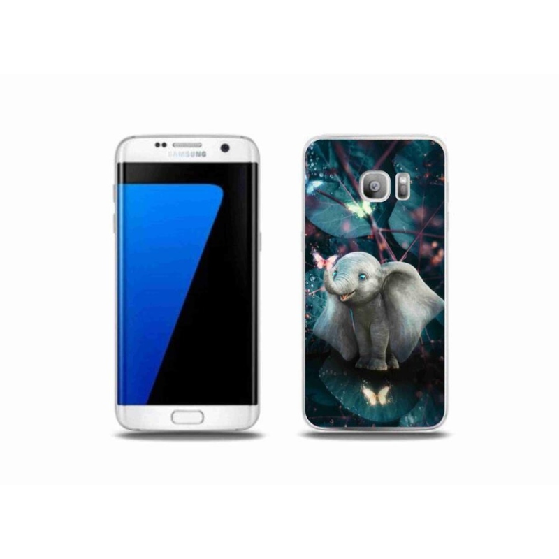 Gél borítás mmCase Samsung Galaxy S7 Edge készülékhez - aranyos elefánt