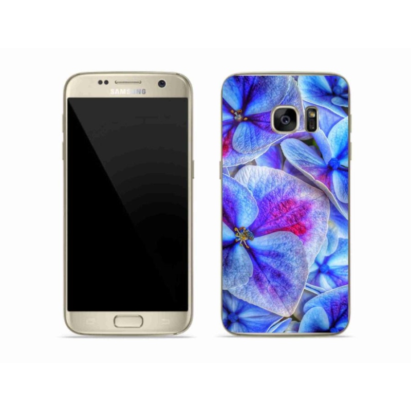 Gél védőhuzat mmCase Samsung Galaxy S7 - kék virágok 1