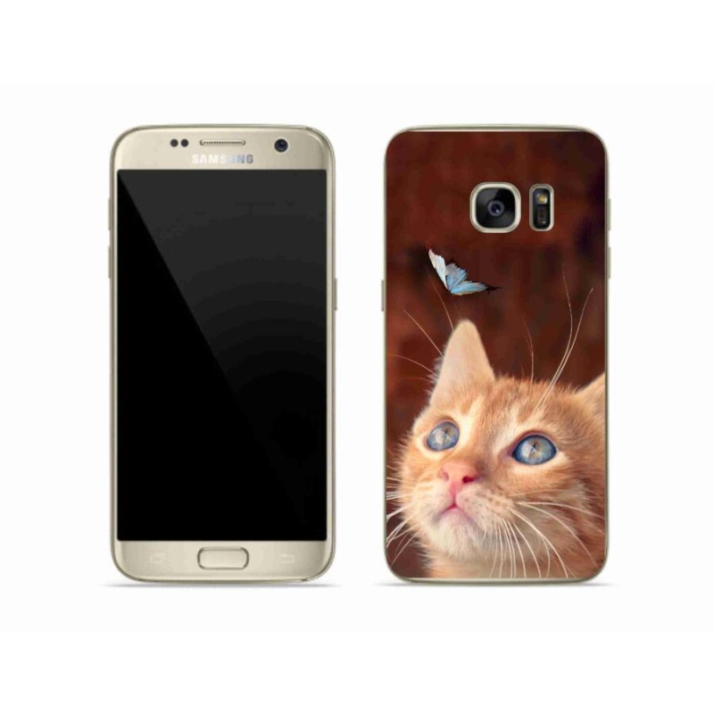 Gél borítás mmCase Samsung Galaxy S7 készülékhez - pillangó és cica