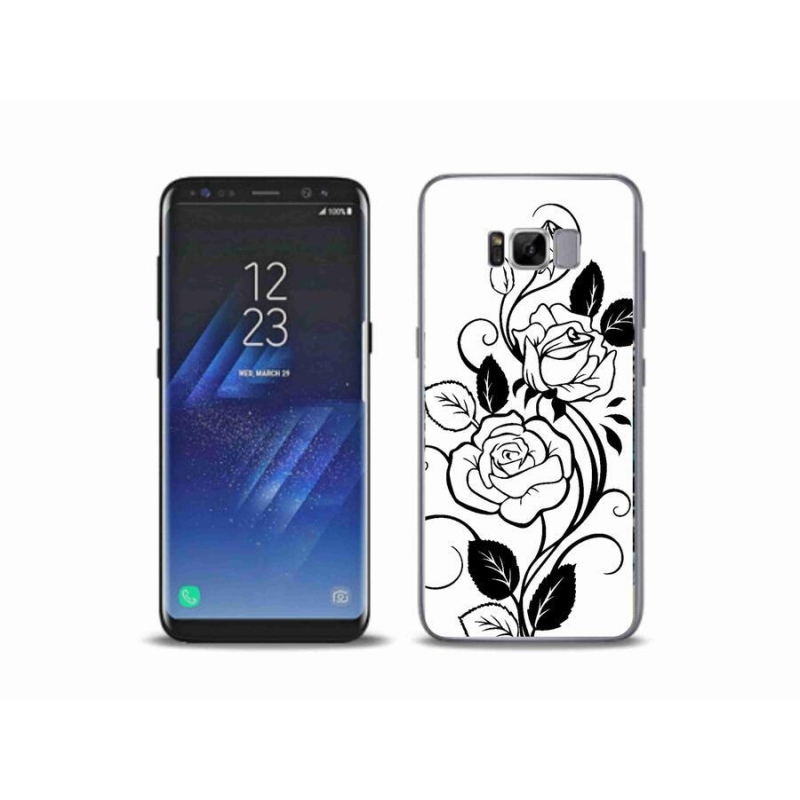 Zselés borítás mmCase Samsung Galaxy S8 Plus - fekete és fehér rózsa