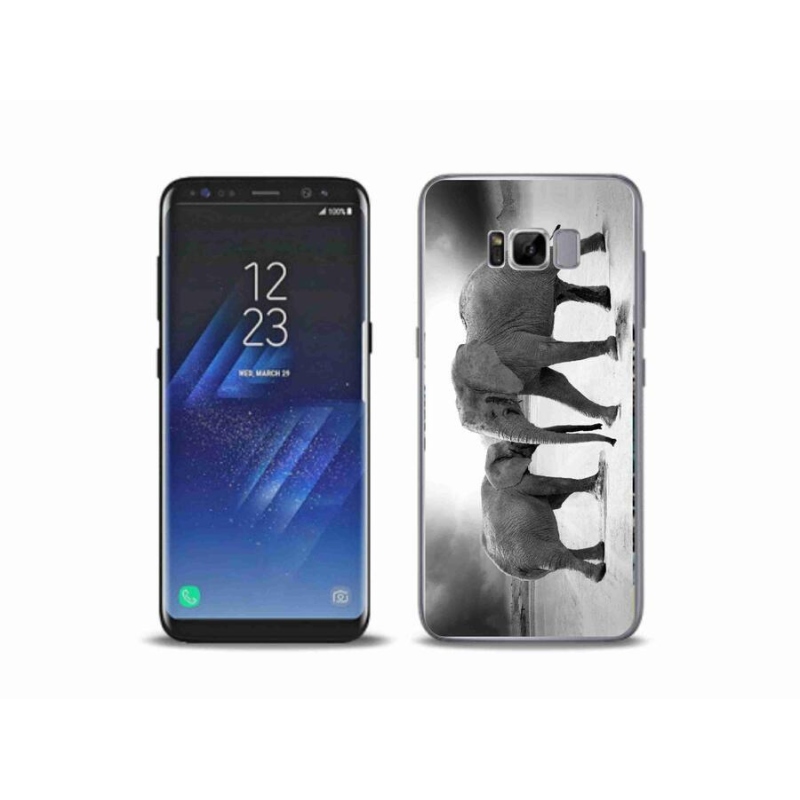 Gél borítás mmCase Samsung Galaxy S8 Plus készülékhez - fekete és fehér elefántok