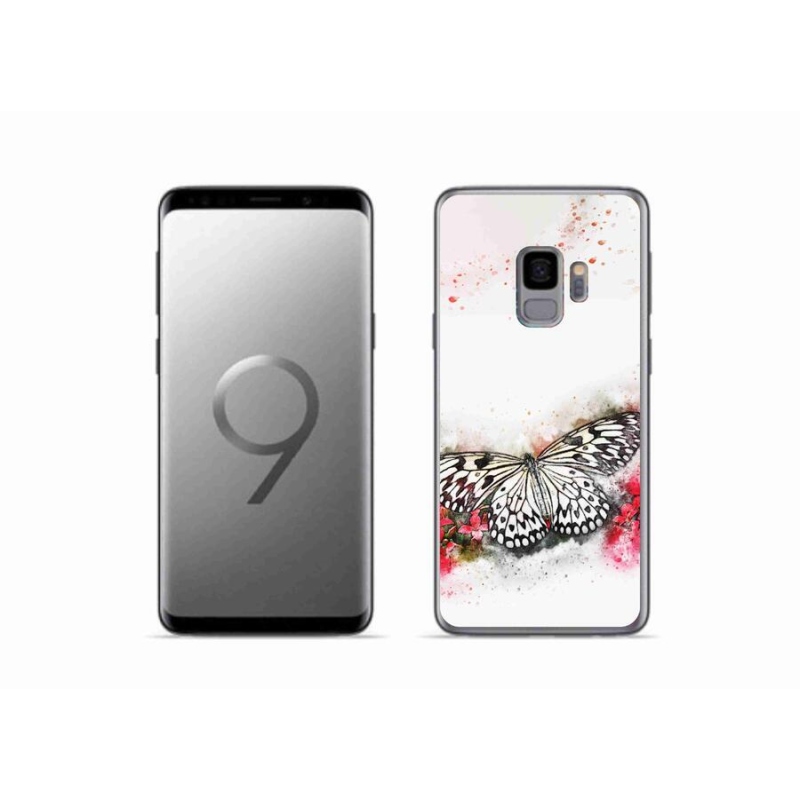Zselés borítás mmCase Samsung Galaxy S9 készülékhez - fekete-fehér pillangó