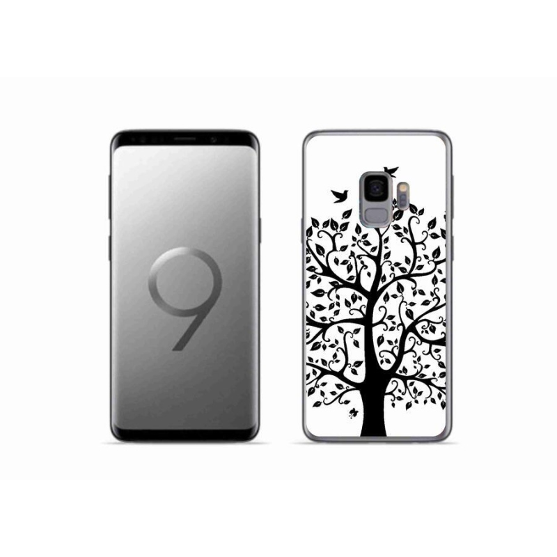 Zselés borítás mmCase Samsung Galaxy S9 - fekete-fehér fa
