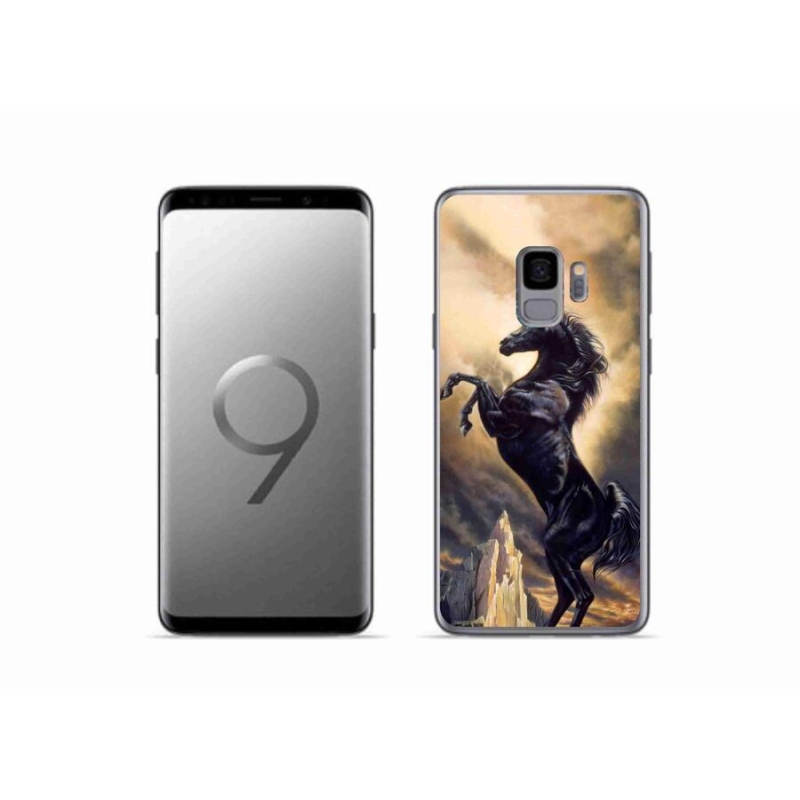 Zselés borítás mmCase Samsung Galaxy S9 - fekete rajzfilm lóhoz