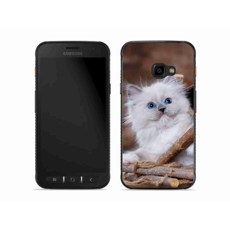 Gél védőhuzat mmCase Samsung Galaxy Xcover 4S készülékhez - fehér cica