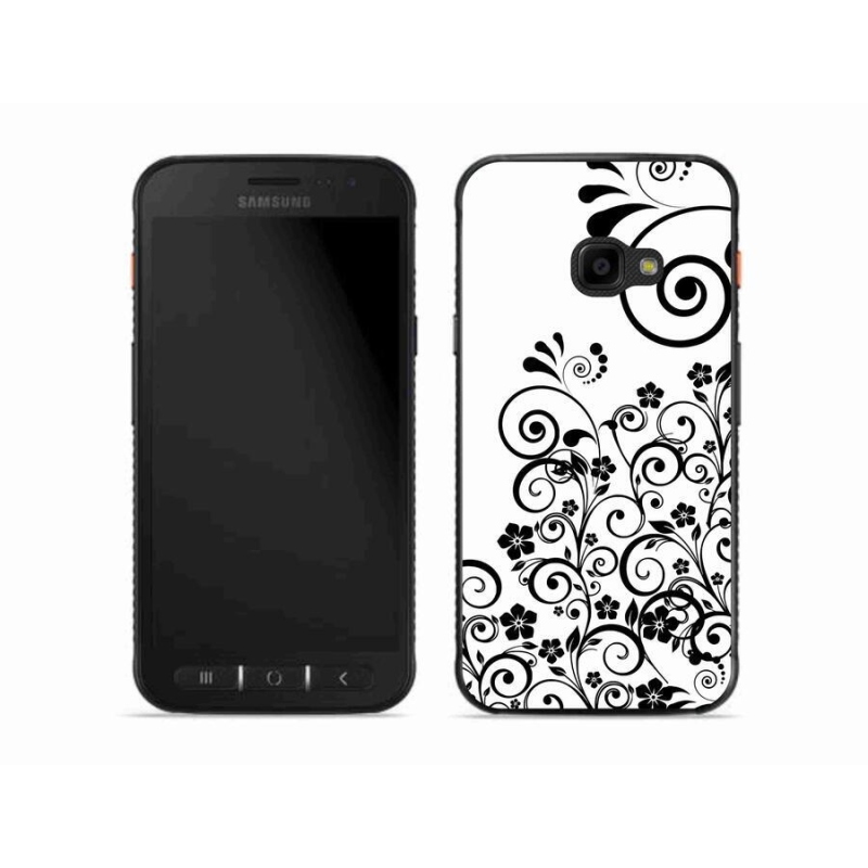 Zselés borítás mmCase Samsung Galaxy Xcover 4S készülékhez - fekete és fehér virágminták