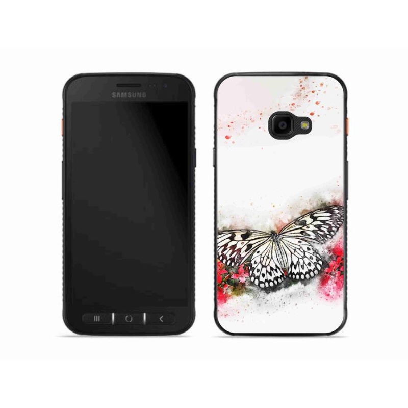 Zselés borítás mmCase Samsung Galaxy Xcover 4S - fekete és fehér pillangó