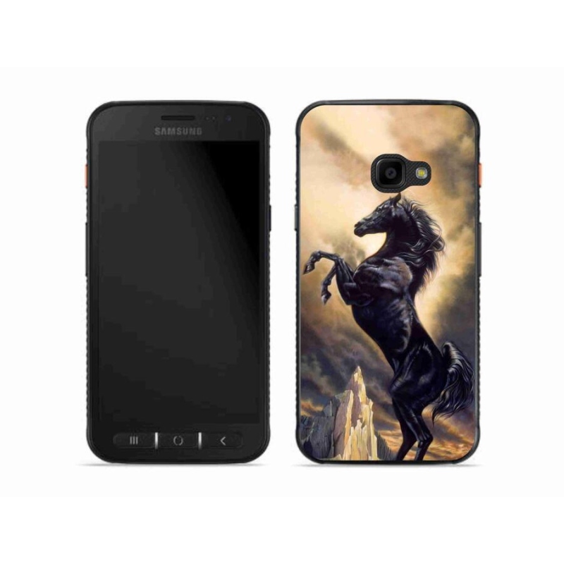 Zselés borítás mmCase Samsung Galaxy Xcover 4S - fekete rajzfilm lóhoz