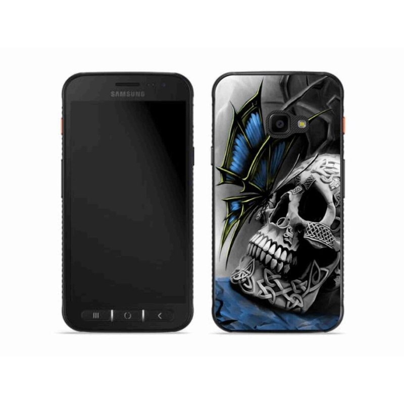 Gél borítás mmCase Samsung Galaxy Xcover 4S készülékhez - pillangó és koponya