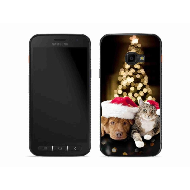 Gél borítás mmCase Samsung Galaxy Xcover 4S - Karácsonyi kutya és macska