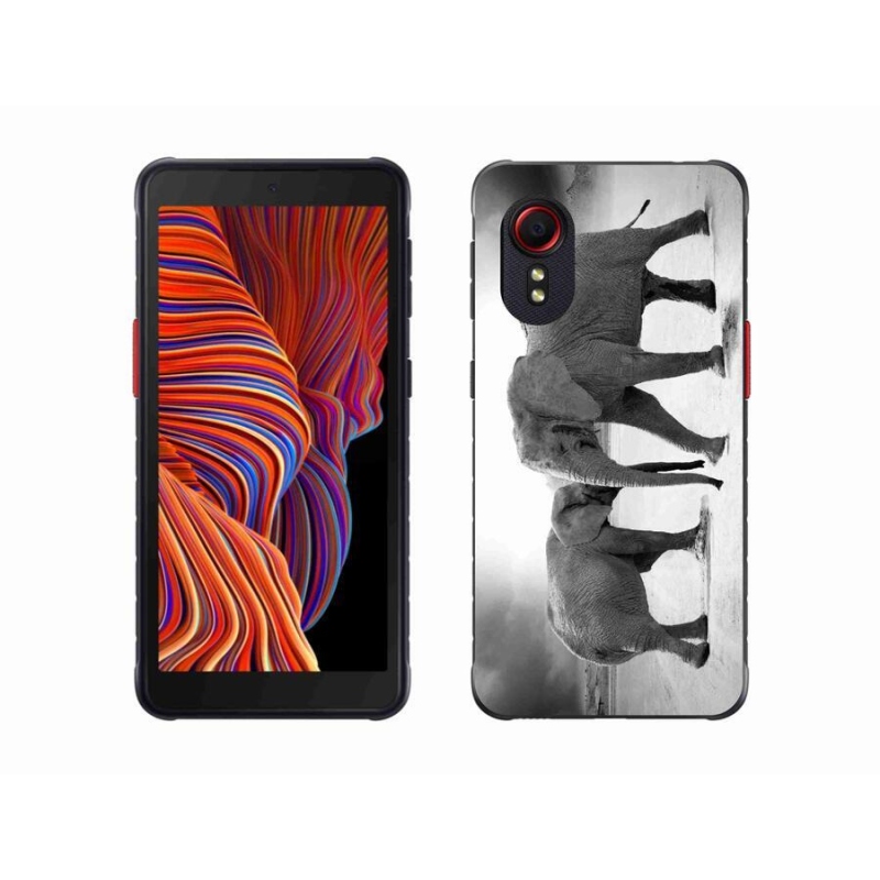 Gél borítás mmCase Samsung Galaxy Xcover 5 készülékhez - fekete és fehér elefántok