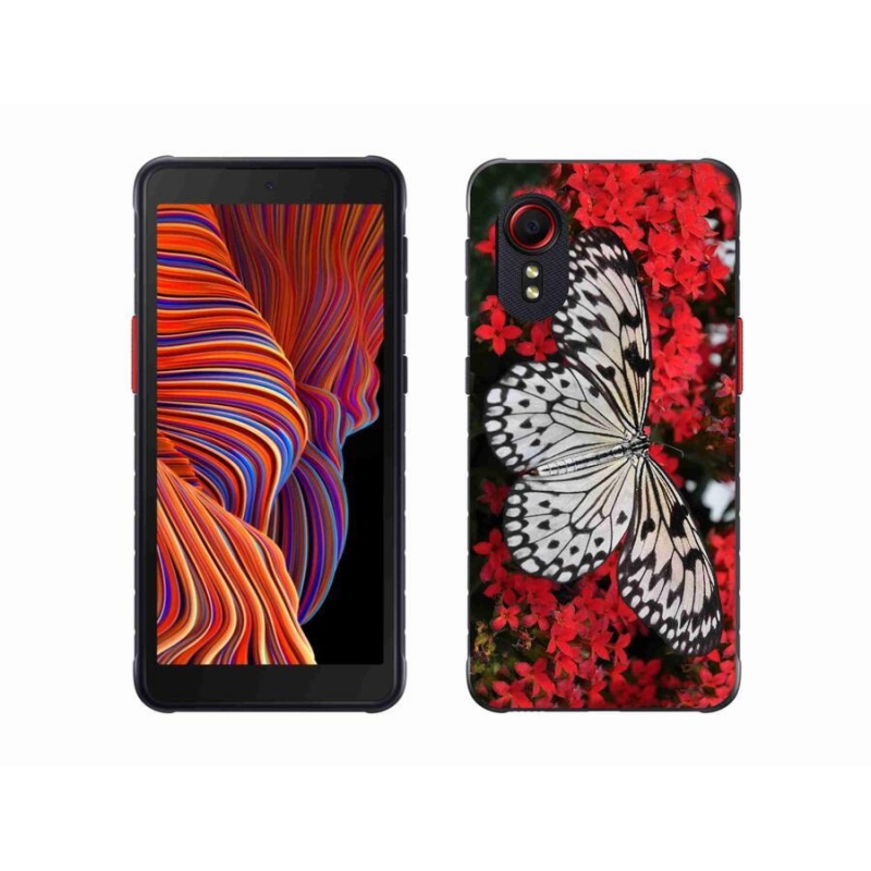 Zselés borítás mmCase Samsung Galaxy Xcover 5 - fekete-fehér pillangó 1