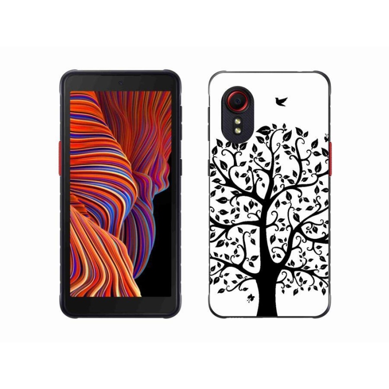 Zselés borítás mmCase Samsung Galaxy Xcover 5 - fekete-fehér fa