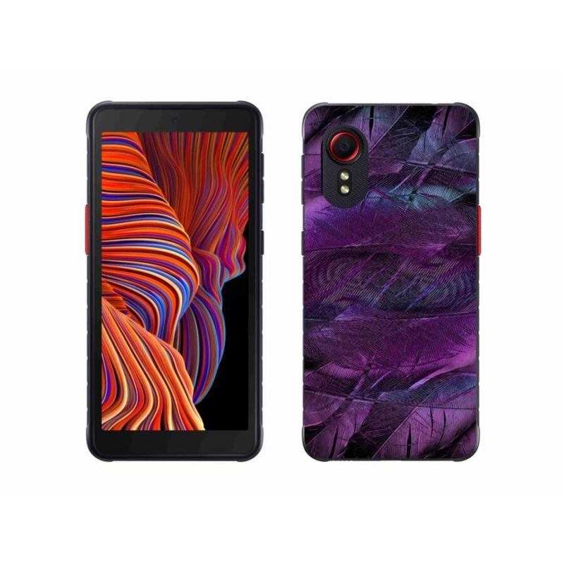 Gél védőhuzat mmCase Samsung Galaxy Xcover 5 - lila tollakhoz