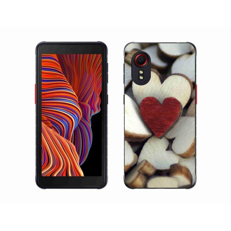 Zselés borítás mmCase Samsung Galaxy Xcover 5 készülékhez - gravírozott piros szív