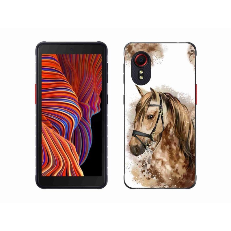 Gél borítás mmCase Samsung Galaxy Xcover 5 - barna rajzfilm lóhoz