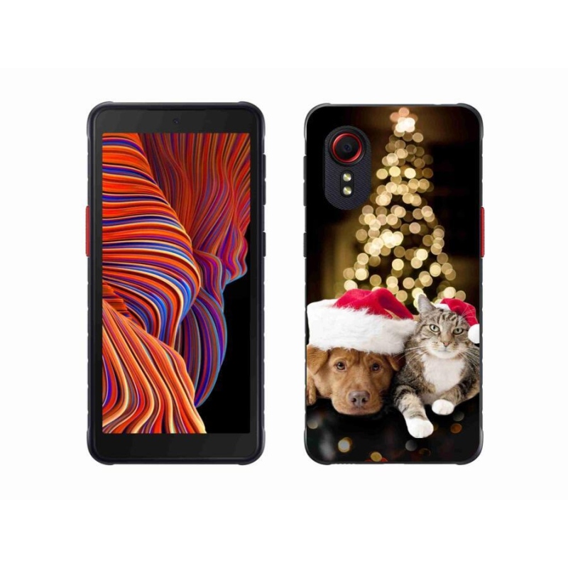 Gél borítás mmCase Samsung Galaxy Xcover 5 - Karácsonyi kutya és macska