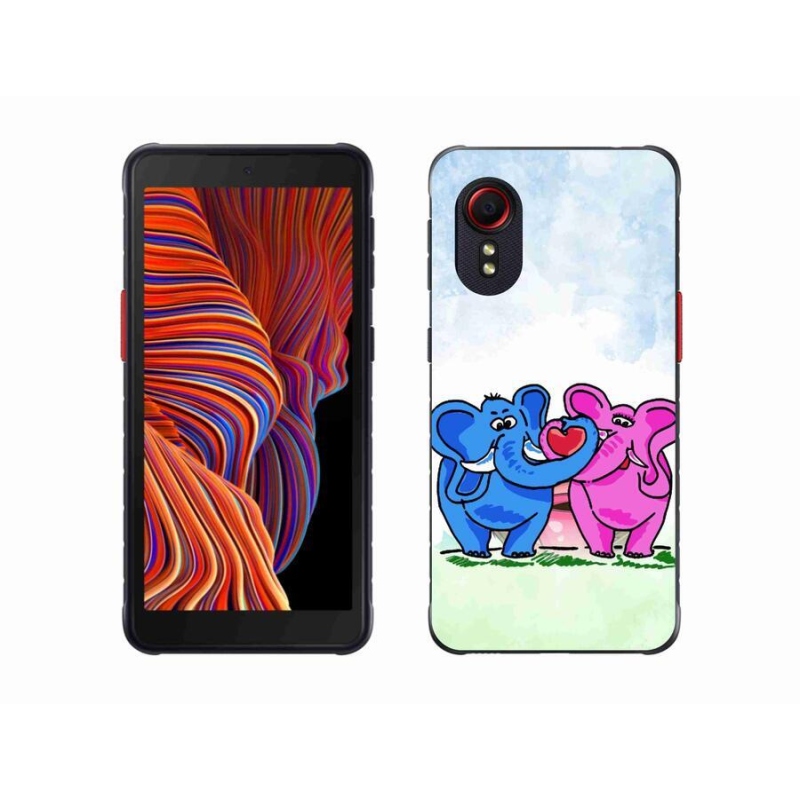 Gél borítás mmCase mobil Samsung Galaxy Xcover 5 - szerelmes elefántok