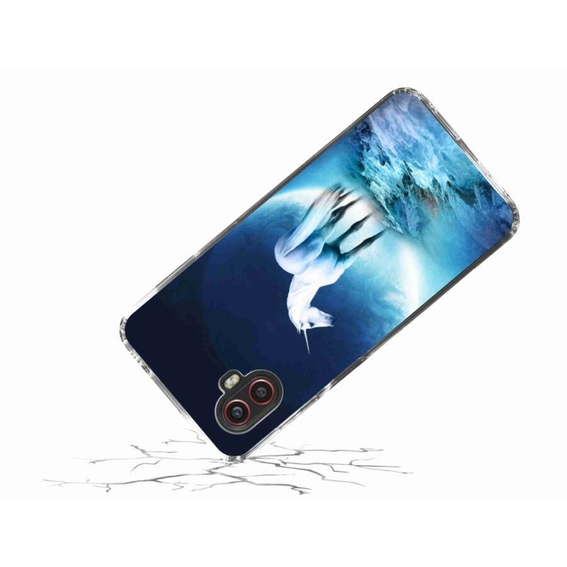 Zselés borítás mmCase Samsung Galaxy Xcover 6 Pro készülékhez - fehér egyszarvú