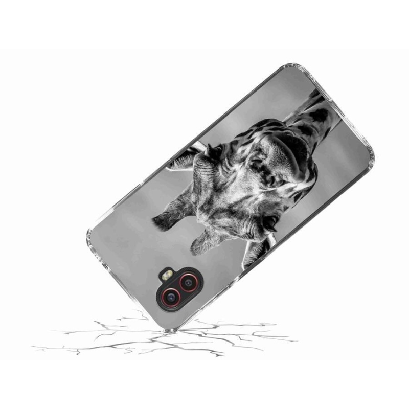 Zselés borítás mmCase Samsung Galaxy Xcover 6 Pro készülékhez - fekete-fehér zsiráf