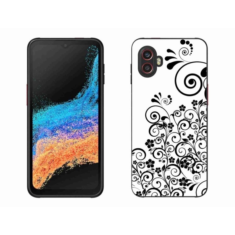 Zselés borítás mmCase Samsung Galaxy Xcover 6 Pro készülékhez - fekete és fehér virágmintás borítás
