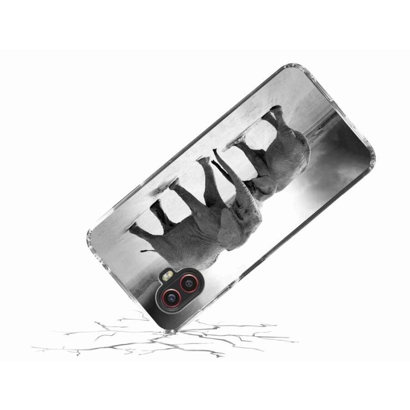 Zselés borítás mmCase Samsung Galaxy Xcover 6 Pro - fekete és fehér elefántokhoz