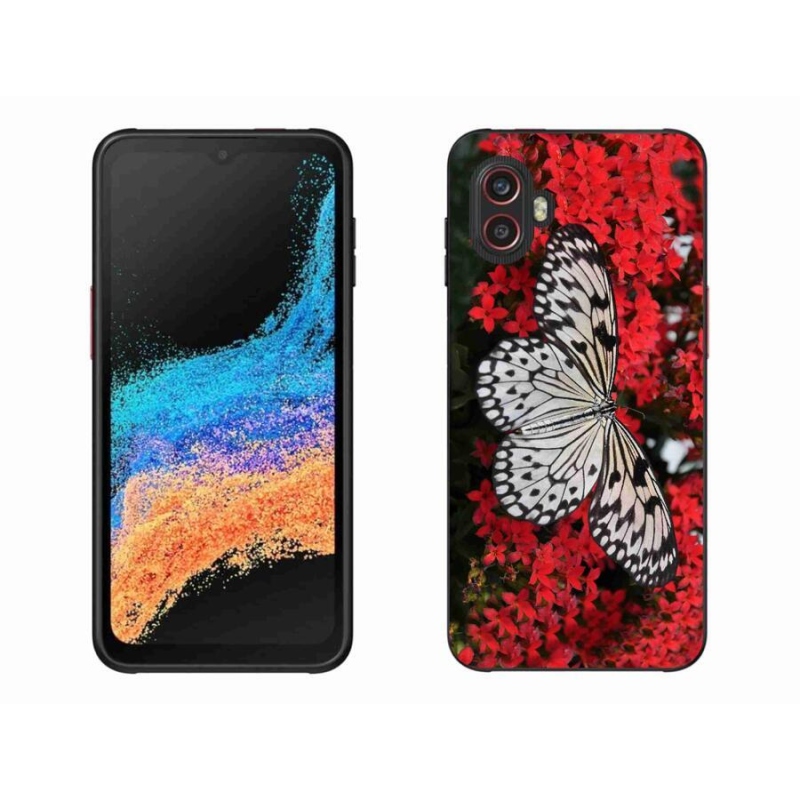 Zselés borítás mmCase Samsung Galaxy Xcover 6 Pro - fekete-fehér pillangó 1